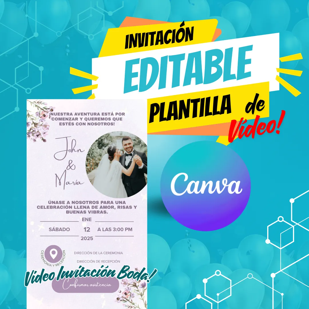 Invitacion ceremonia boda canva